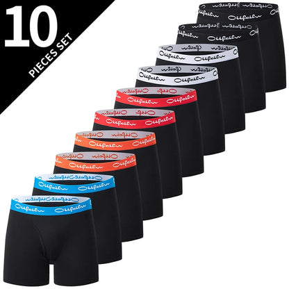 5/10 Pack Multi-Size Teenagers to Adults Men'S Boyshort Leisure Sports Joker Elastic Waist Long Men'S Underwear Can Be Parent-Ch